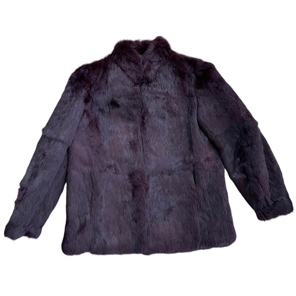 Vintage Women’s Dark Burgundy Soft Rabbit Fur Coat